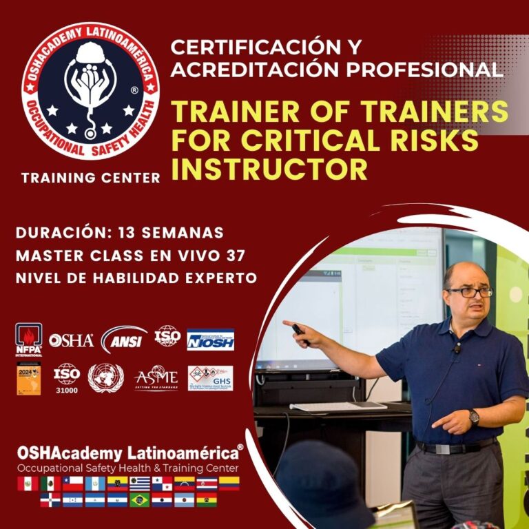 TRAINER OF TRAINERS IN CRITICAL RISKS – 4 CUOTAS