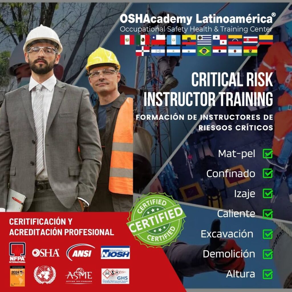 FORMACIÓN DE INSTRUCTORES DE RIESGOS CRÍTICOS – 4 CUOTAS